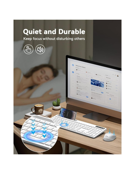 Combo Teclado y Ratón Inalámbricos Seenda Blancos para Mac