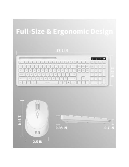 Combo Teclado y Ratón Inalámbricos Seenda Blancos para Mac