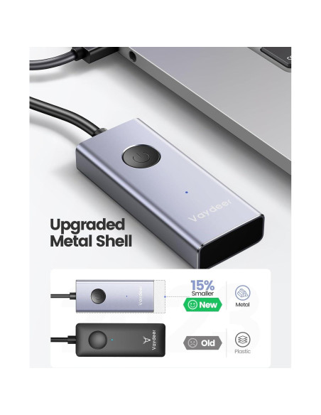 Vaydeer Mouse Jiggler USB Metálico S4 con Interruptor ON/OFF