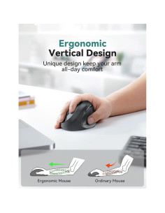 Ratón Ergonómico TECKNET Inalámbrico 4800 DPI Negro 2