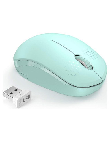 Ratón Inalámbrico Seenda Verde Menta 2.4GHz Silencioso