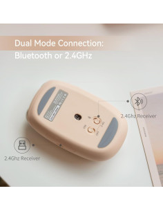 Ratón Inalámbrico Lofree Wavy Chips Doble Modo 5 DPI Té con Leche 2