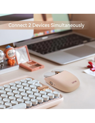 Ratón Inalámbrico Lofree Wavy Chips Doble Modo 5 DPI Té con Leche