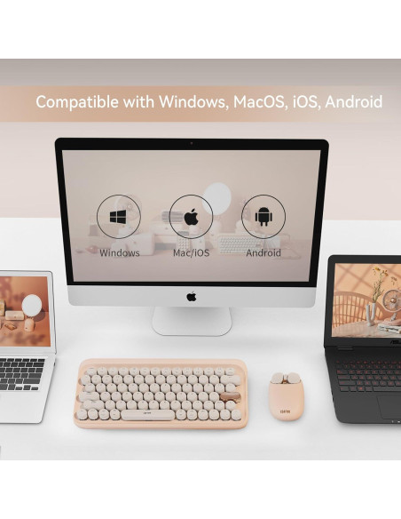 Ratón Inalámbrico Lofree Wavy Chips Doble Modo 5 DPI Té con Leche