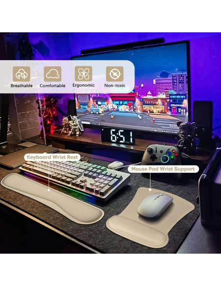 Soporte Ergonómico para Muñeca QINGLER - Almohadillas de Teclado y Ratón