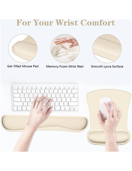 Soporte Ergonómico para Muñeca QINGLER - Almohadillas de Teclado y Ratón