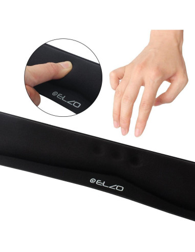 ELZO Almohadilla Ergonómica y Reposamuñecas 2 Paquete Negro