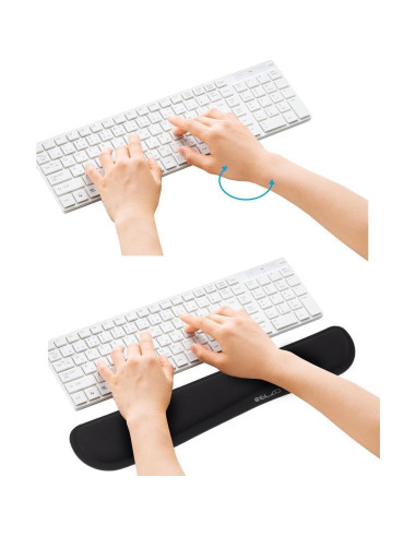 ELZO Almohadilla Ergonómica y Reposamuñecas 2 Paquete Negro