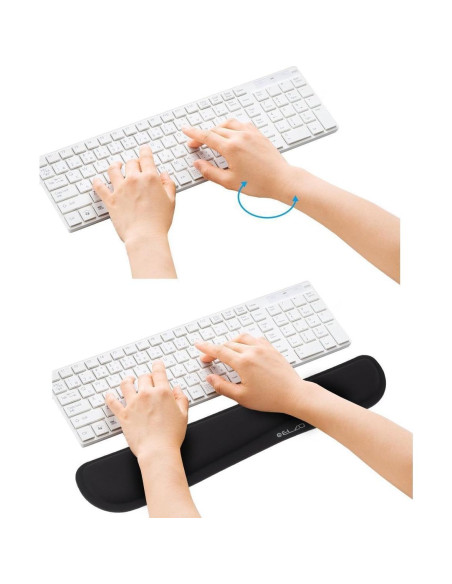 ELZO Almohadilla Ergonómica y Reposamuñecas 2 Paquete Negro
