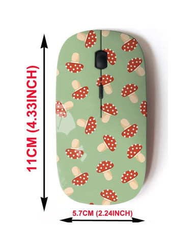 Ratón Inalámbrico 2.4G CJCBROES Doodle Hongo Colorido