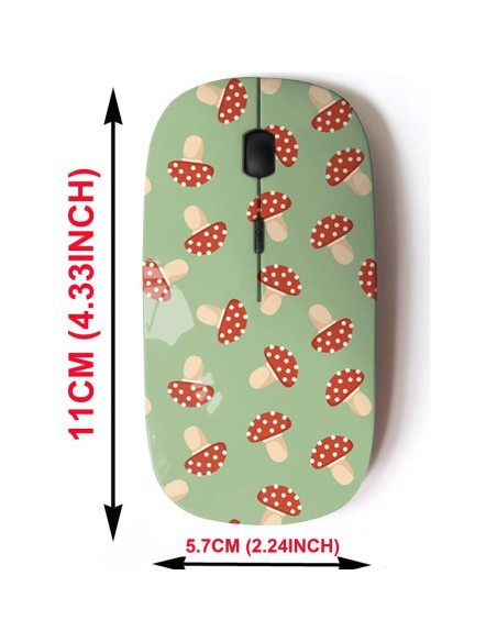 Ratón Inalámbrico 2.4G CJCBROES Doodle Hongo Colorido