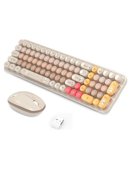 Teclado Inalámbrico SVAFA Slim Café 84 Teclas Silencioso