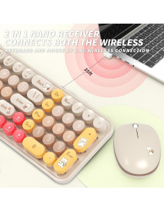 Teclado Inalámbrico SVAFA Slim Café 84 Teclas Silencioso 2