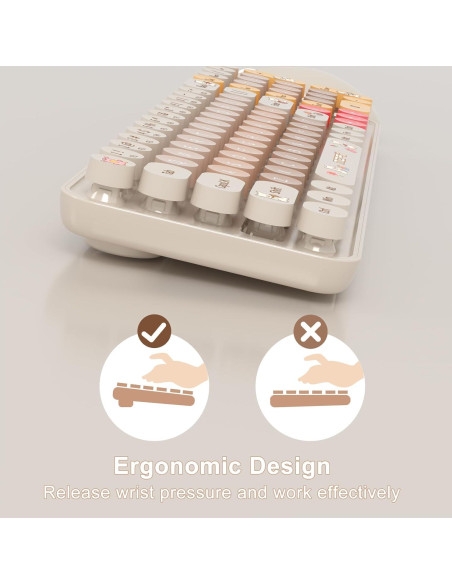 Teclado Inalámbrico SVAFA Slim Café 84 Teclas Silencioso