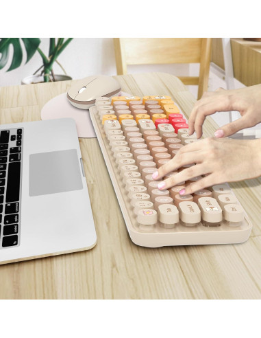 Teclado Inalámbrico SVAFA Slim Café 84 Teclas Silencioso