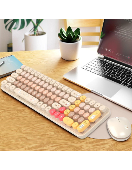 Teclado Inalámbrico SVAFA Slim Café 84 Teclas Silencioso