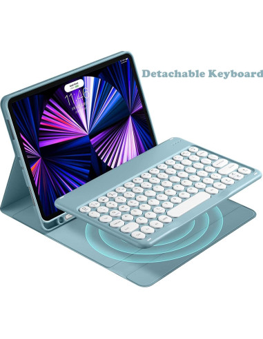 Funda de Teclado para iPad Mini 7/6 Generación Rosa con Ratón