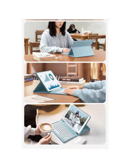 Funda de Teclado para iPad Mini 7/6 Generación Rosa con Ratón