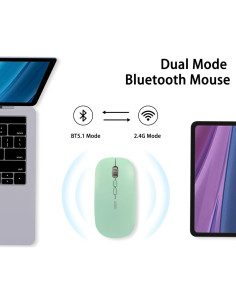 Ratón Inalámbrico Bluetooth Uineer M1LBS Recargable Verde 2