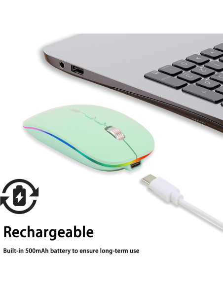 Ratón Inalámbrico Bluetooth Uineer M1LBS Recargable Verde