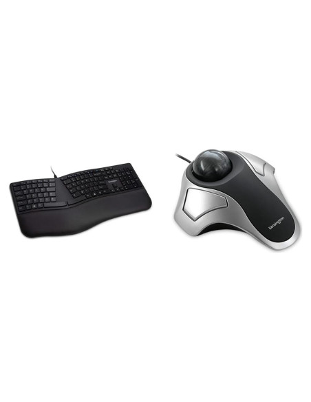 Teclado Ergonómico Kensington Pro Fit con Cable y Ratón Trackball