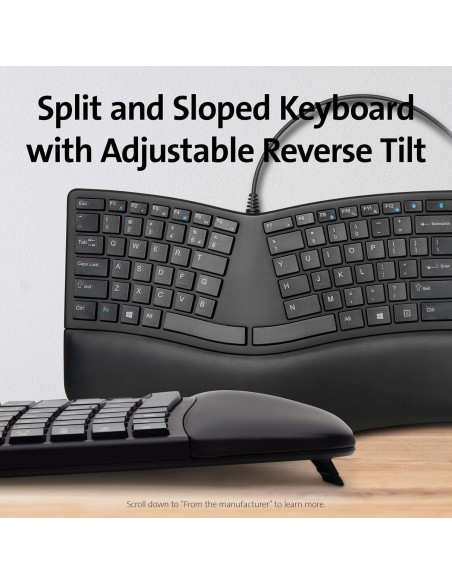 Teclado Ergonómico Kensington Pro Fit con Cable y Ratón Trackball