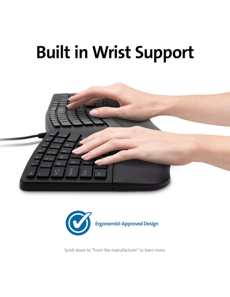 Teclado Ergonómico Kensington Pro Fit con Cable y Ratón Trackball