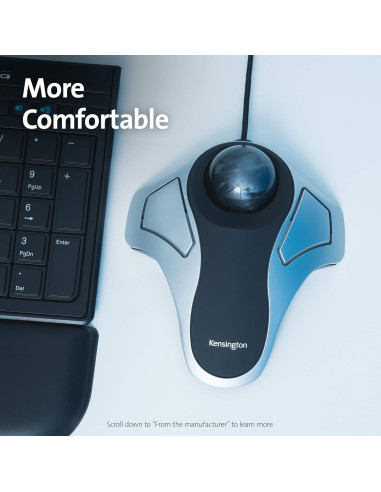 Teclado Ergonómico Kensington Pro Fit con Cable y Ratón Trackball