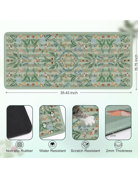 Alfombrilla de Escritorio Grande Anyshock Insecto Verde 90x40cm