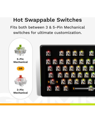 Teclado Mecánico Glorious GMMK 3 Completo Negro 100%