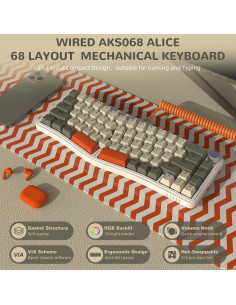 Teclado Mecánico Gaming Ajazz AKS068 68 Teclas RGB Programable 2