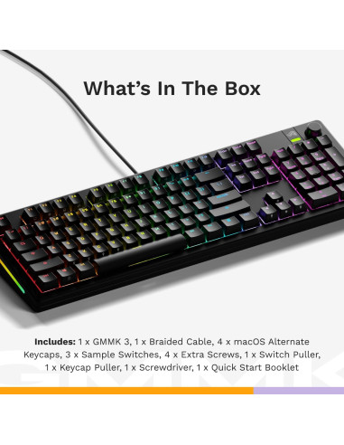 Teclado Mecánico Glorious GMMK 3 Completo Negro 100%