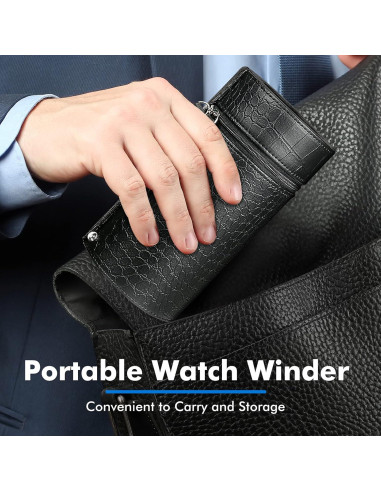 Enrollador de Relojes Automáticos Uthlusty Negro con Motor Silencioso