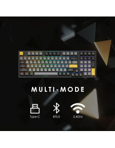 Teclado Mecánico Akko 3098B RGB PBT Intercambiable Negro/Dorado 2