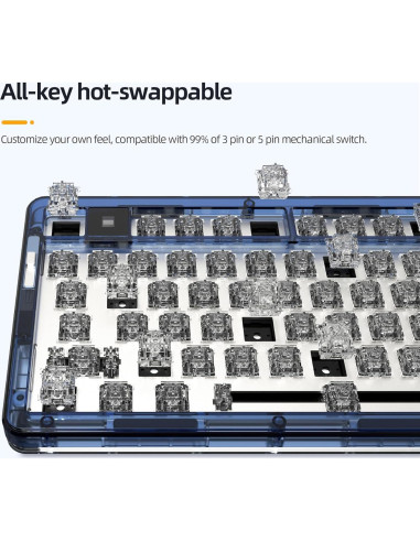 Teclado Mecánico IROK OP75 RGB Inalámbrico 75% Blanco