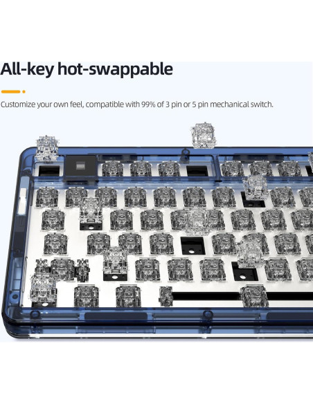 Teclado Mecánico IROK OP75 RGB Inalámbrico 75% Blanco