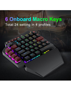Teclado Mecánico para Juegos HUO JI, Interruptor Rojo, RGB 2