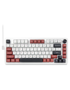 Teclado Mecánico Gaming E-YOOSO Z82 75% RGB Blanco/Rojo