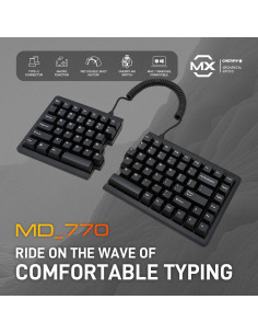 Teclado Mecánico Ergonómico Mistel MD770 TKL Cherry MX PBT 2