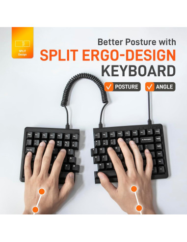 Teclado Mecánico Ergonómico Mistel MD770 TKL Cherry MX PBT