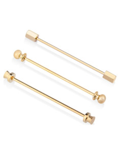 Clip de Corbata wynameleri Set 3 Piezas Dorado y Plateado