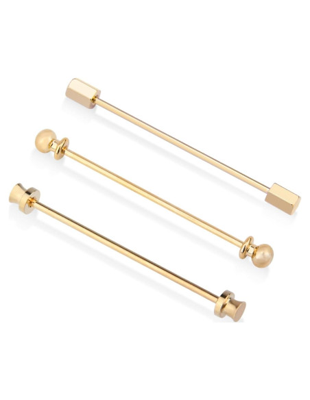 Clip de Corbata wynameleri Set 3 Piezas Dorado y Plateado