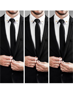 Clip de Corbata wynameleri Set 3 Piezas Dorado y Plateado 2