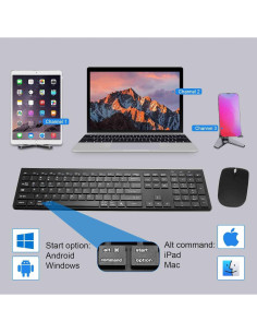 Combo Teclado y Ratón Inalámbrico UrbanX Negro - Recargable 2