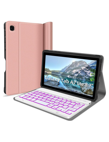 Funda Teclado Retroiluminado WERNURPAI para Galaxy A7 Lite 8.7"