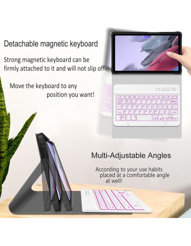 Funda Teclado Retroiluminado WERNURPAI para Galaxy A7 Lite 8.7"