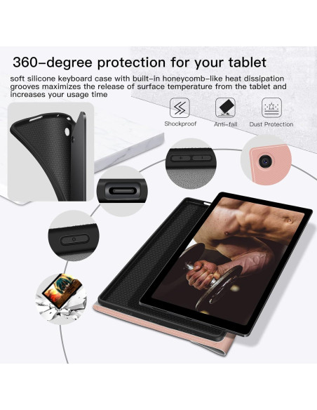 Funda Teclado Retroiluminado WERNURPAI para Galaxy A7 Lite 8.7"