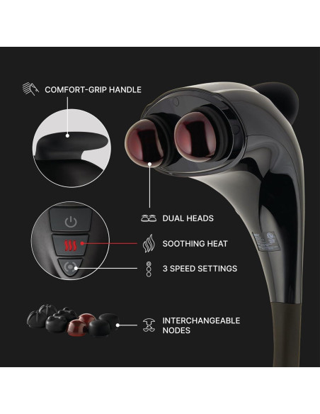 Masajeador de Espalda HoMedics HHP-385H con Calor y Nodos Duales