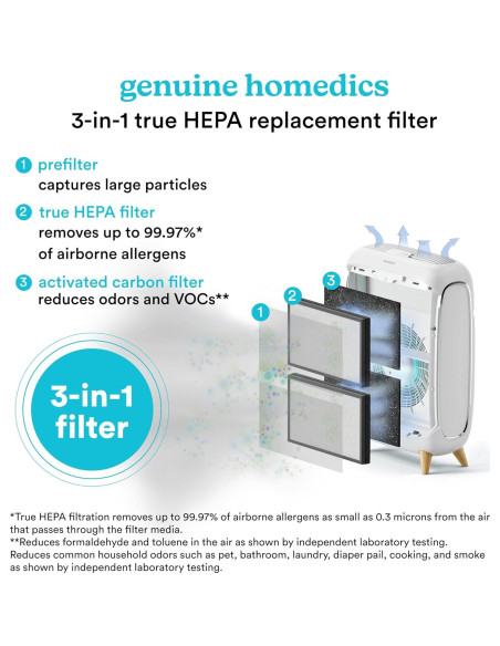 Filtro de Reemplazo True HEPA Homedics AP-C500/AP-C550 - 2 Unidades