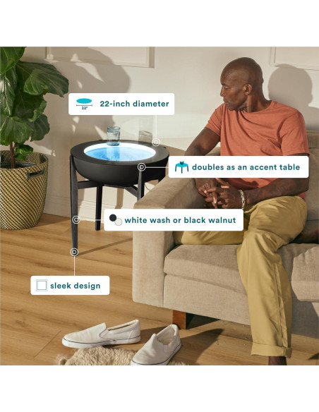 Soporte de Madera Maciza Homedics para Mesa de Arena 53cm Nogal